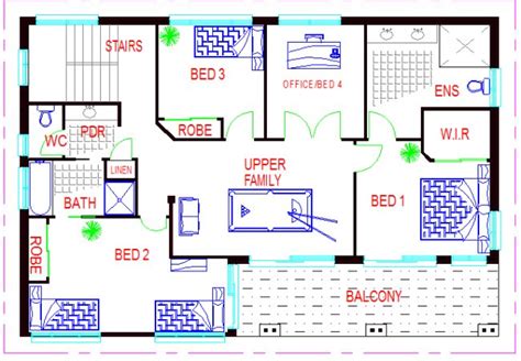 australian  storey  bed room house plan