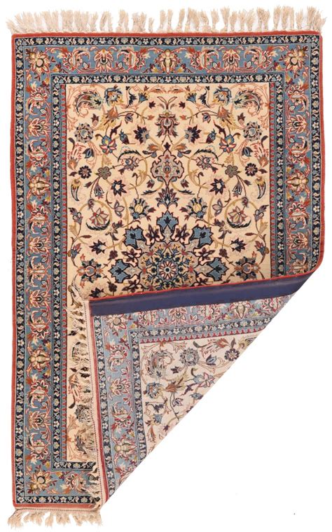 handmade extremely fine persian antique isfahan silk rug for sale at