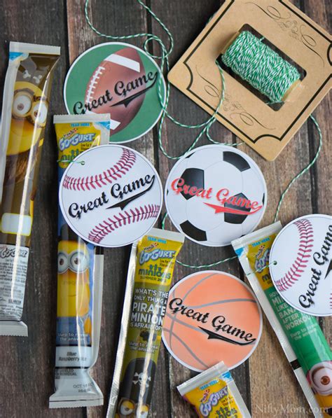 printable post game snack tags  youth sports