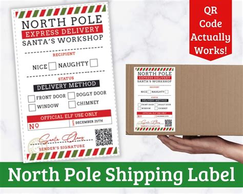 north pole shipping label printable printable north pole gift tags