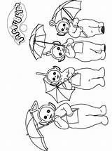 Teletubbies Coloring Pages Kids Fun Umbrella sketch template