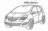 Opel Astra sketch template