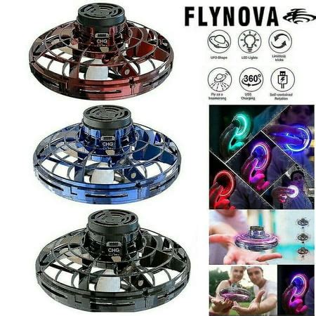 flynova drone hovering flying spinner boomerang fidget led light kids toys induction lighting