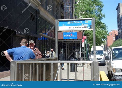 path train entrance editorial stock photo image  jersey