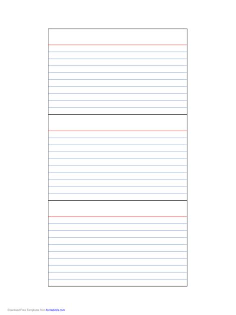 printable printable index card template  printable templates