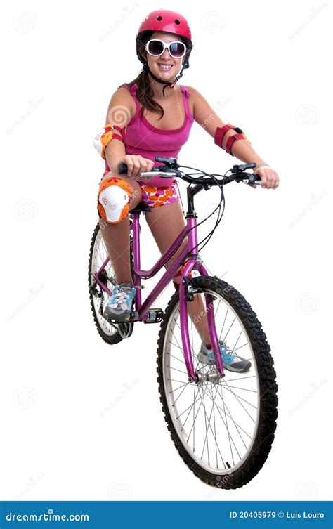 bicycle girl stock image image  cute bicycle joyful