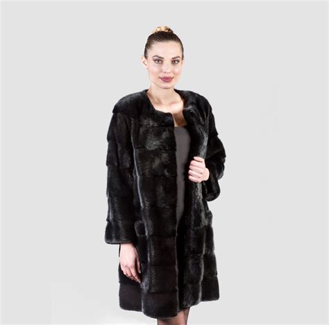 Black Naomi Mink Fur Coat Haute Acorn