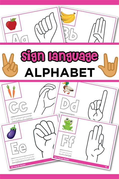 sign language alphabet printable