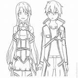 Kirito Asuna sketch template