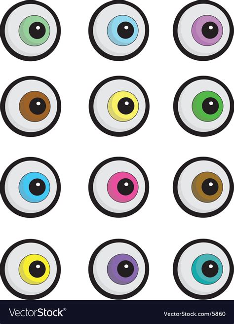 cartoon eyeballs royalty  vector image vectorstock