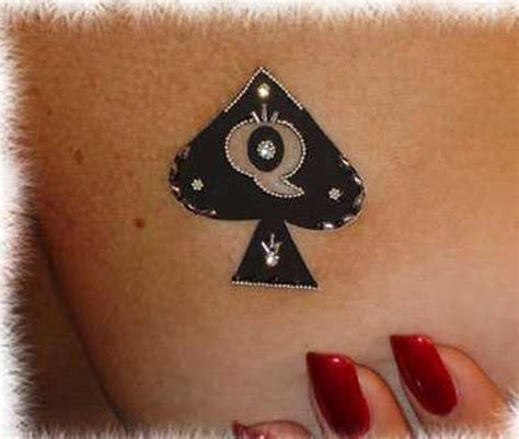 Queen Of Spades Temporary Tattoobody Jewelrycleavage
