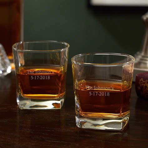 rutherford personalized square rocks glasses set of 2