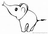 Elephant Easy Simple Coloring Pages Drawing Eazy Drawings Getdrawings Cute sketch template