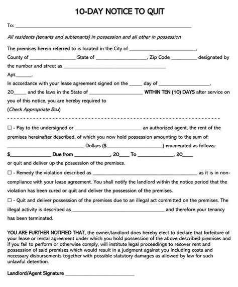 pennsylvania eviction notice forms process laws word  eforms