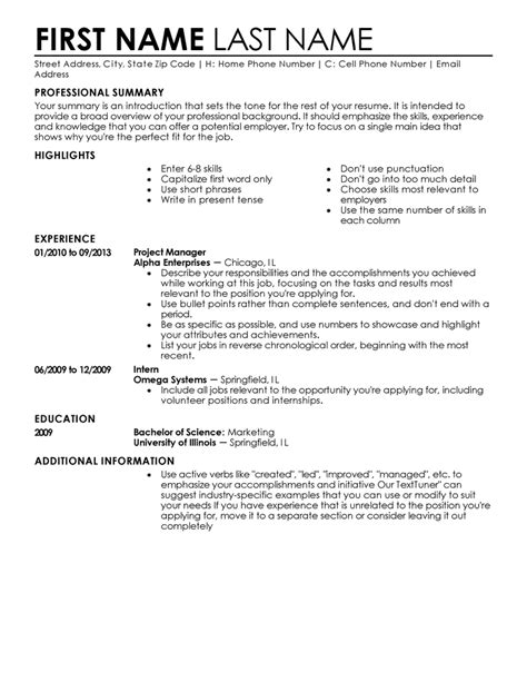 entry level resume templates  impress  employer livecareer