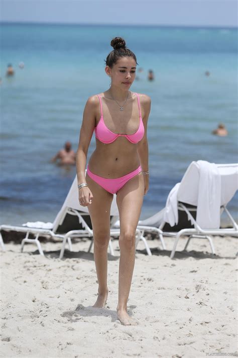 teen celebrity madison beer relaxing in sexy pink bikini