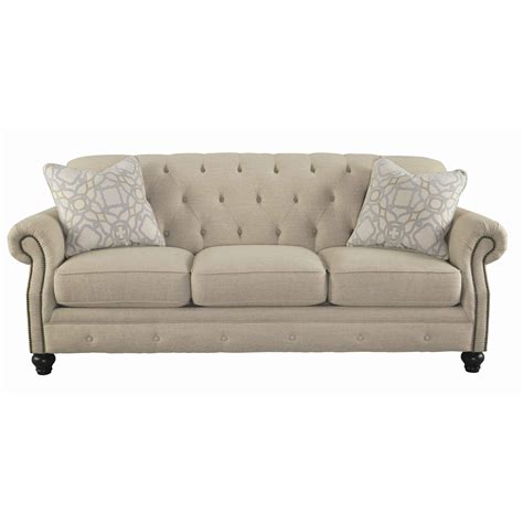 chesterfield design fabric upholstered sofa  button tufted  beige walmartcom