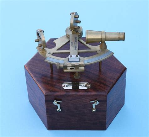 3 5 inch brass sounding sextant with hardwood case from