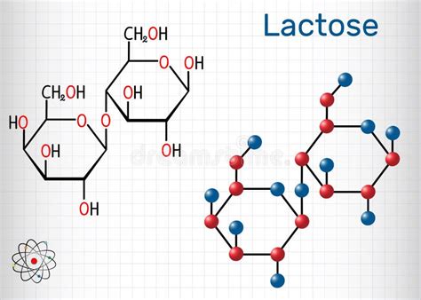 molecula de azucar en leche de lactosa ilustracion del vector ilustracion de glucosa
