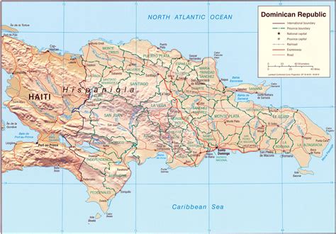 Map Of Dominican Republic Relief Map