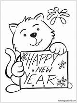 Coloring Year Happy Pages Years Drawing Printable Color Eve Cute Kids Cat Buddy Sheets Card Bears Colouring Print Bestcoloringpagesforkids Worksheets sketch template