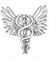 Caduceus Tattoo Deviantart Symbol Tattoos Medical Drawings sketch template