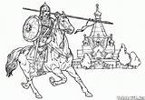 Spear Chevalier Mongolian Combattente Combattant Chevaliers Colorier Mongolia Combatant Cavalieri Combatiente Lanza Krieger Guerras Guerre Soldados Cavaliere Colorkid Caballeros Tournoi sketch template