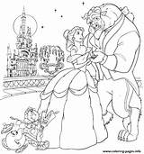 Coloring Pages Beast Disney Belle Princess F430 Night Beautiful Printable Print Beauty sketch template