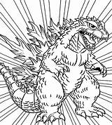 Godzilla Coloring Pages Kids Color sketch template