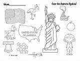 Symbols American Printable Patriotic Color Coloring Kindergarten Supplyme Miss Little sketch template
