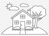 House Coloring Kids Simple Drawing Clipart Line Houses Hill Sketch Colouring Pages Drawings Tree Clip Easy Sheets Book Little Getdrawings sketch template