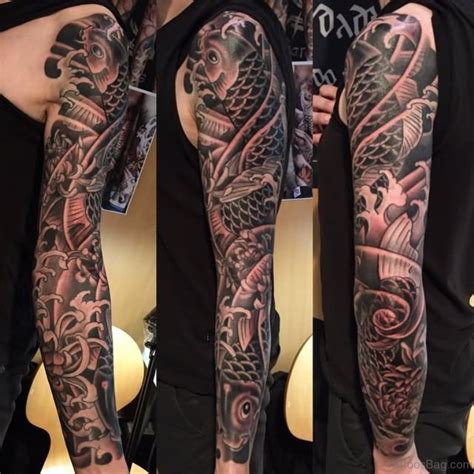 stunning fish tattoos  full sleeve