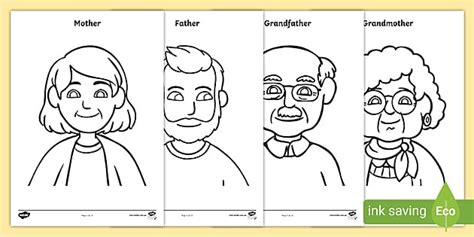 family colouring sheets hecho por educadores