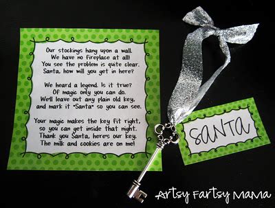 home confetti magic santa key  poem printable
