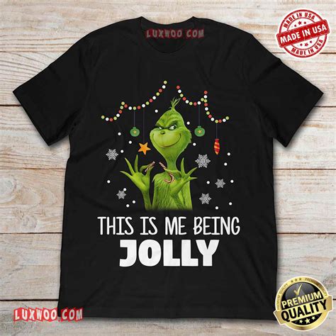 grinch     jolly christmas tee shirt luxwoocom