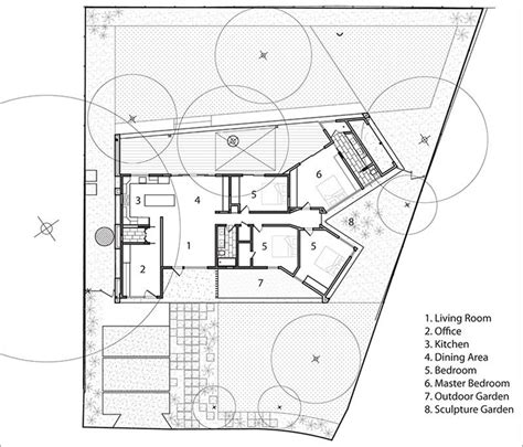 floor plan   modern house  shown  black  white    areas