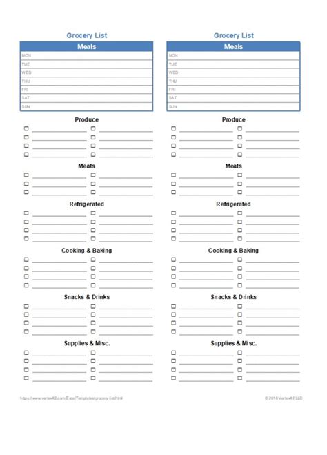 shopping list template  word templates