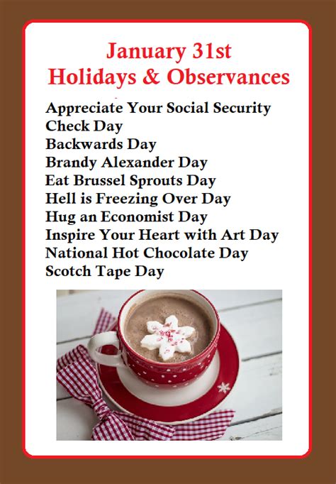 january 31st holidays and observances time for the holidays