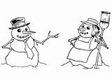 Snowman Coloring Woman Snow Characters Printable Pages Drawing Drawings Edupics sketch template