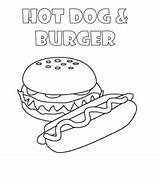 Burger Hot Dog Coloring Pages King Printable Sheet Playinglearning Kids sketch template
