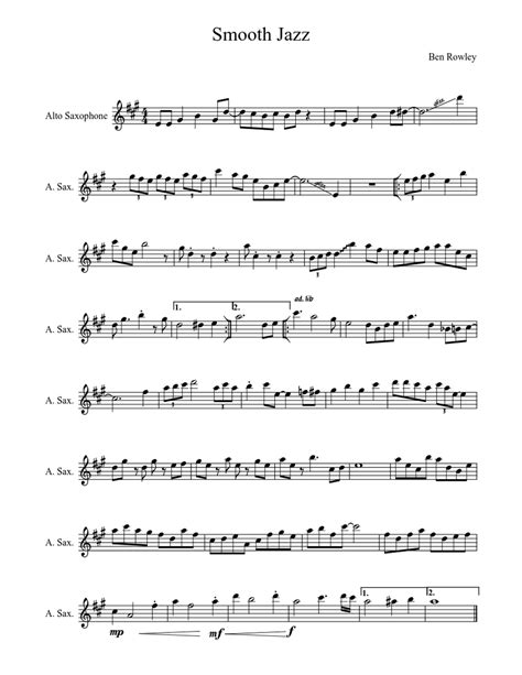 smooth jazz sheet   saxophone alto solo musescorecom
