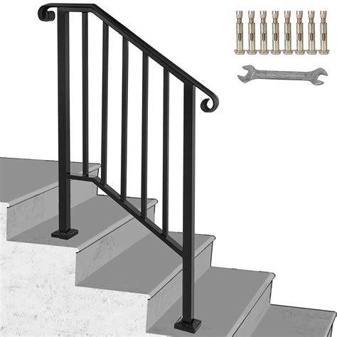 Vevor Handrail Picket 2 Fits 2 Or 3 Steps Outdoor Stair Rail Wrought