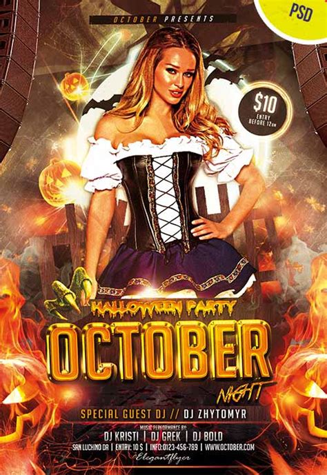 October Night Free Halloween Flyer Psd Template Freepsdflyer