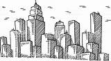 Drawing Skyline City Sketch Big Vector Drawn Houston Drawings Cityscape Silhouette Hand Easy Building Background Draw Pencil Doodle Stock Sketches sketch template
