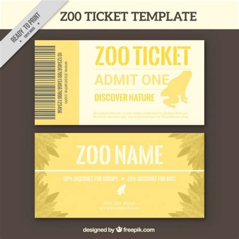 vector yellow zoo ticket banners