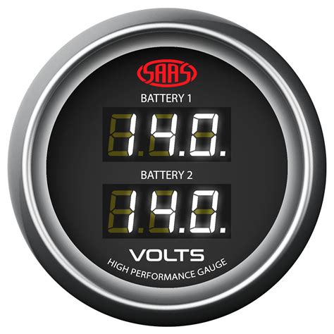 saas mm  dual battery volt gauge   range black dial face fitting kit ebay