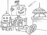 Robot Coloring Pages Robots Kids Craft Future sketch template