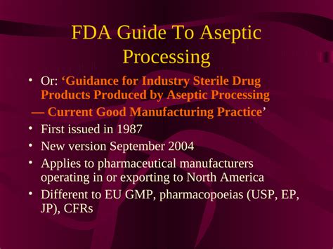 fda guide  aseptic processing