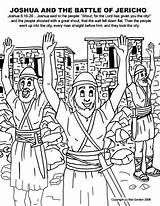 Jericho Joshua Mewarnai Alkitab Streams Sekolah Minggu Tembok Yerikho Moses Spies Dominical Fought sketch template