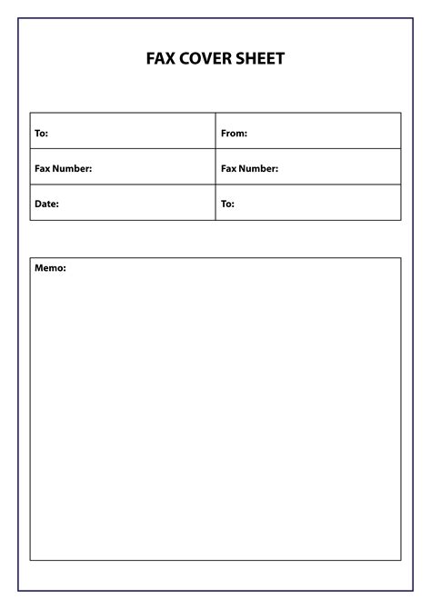 fax cover sheet  blank printable template